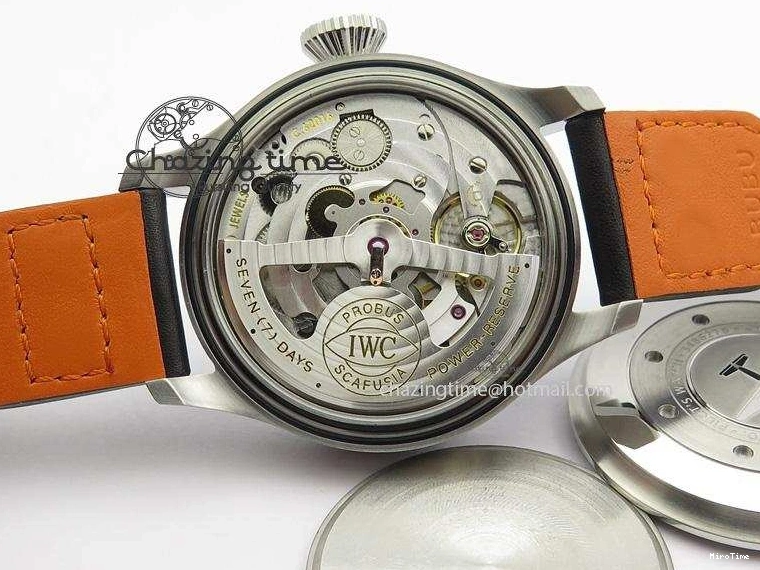 MIROTIME 0306 GoodFit Big Pilot Real PR IW500912 ZF Best Edition Black Dial On Black Leather Strap A 7287